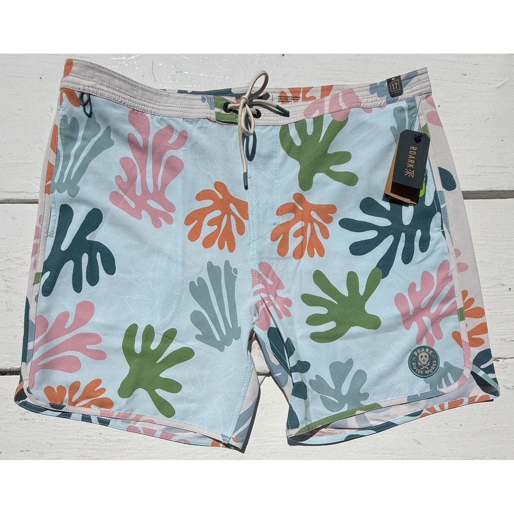 ROARK Chiller 17" Light Blue Board Shorts Swim Trunks - Men's Size 38‎ - NWT - Picture 6 of 7